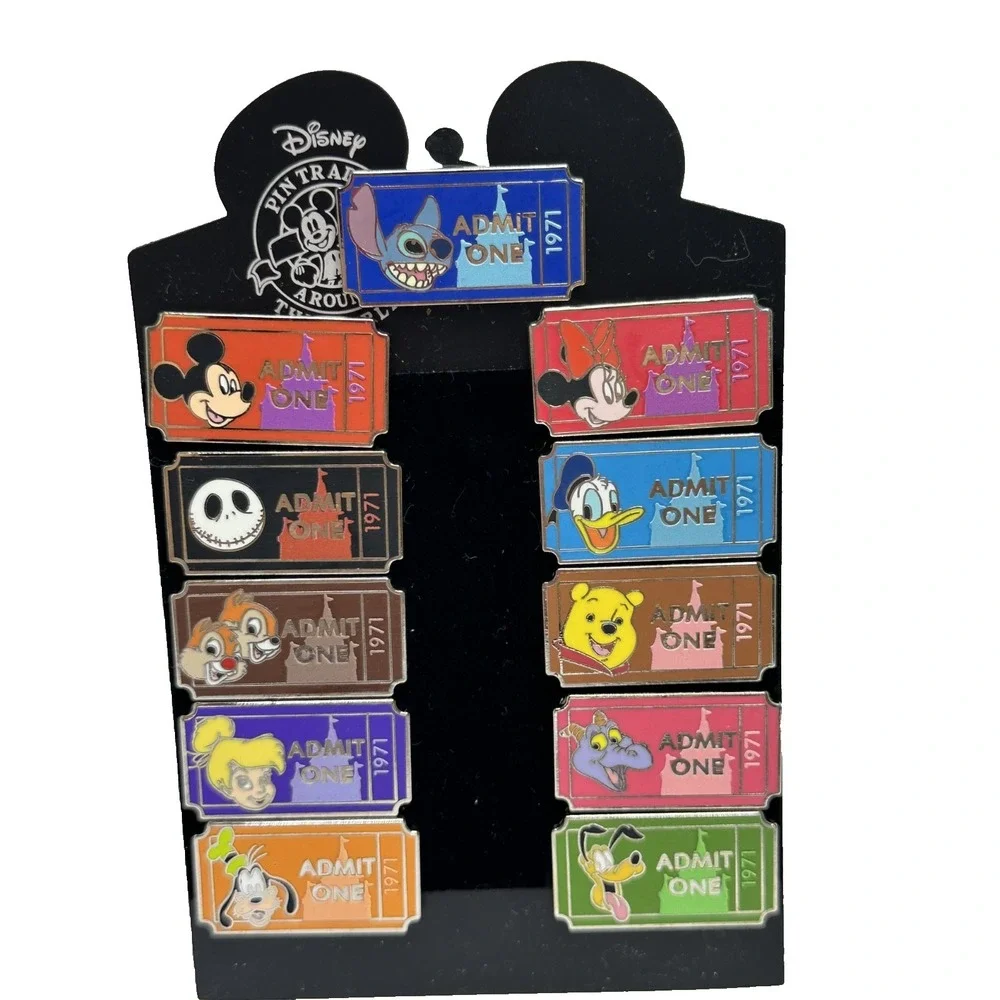 Disney Admit One Ticket 1971 Series Complete Set of 11